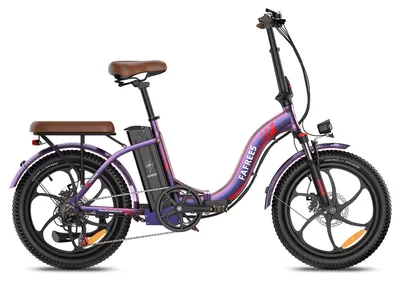 Obrázek produktu pro Skládací elektrokolo - F20 Pro - 20palcové elektrokolo s širokými pneumatikami - 36 V - Odnímatelná baterie 20 Ah - Dojezd přes 60 km - Fialová barva