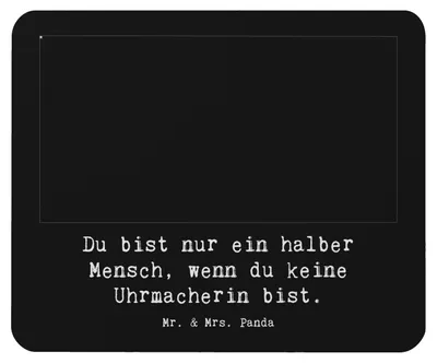 Produktbild von Mr. & Mrs. Panda Mauspad Uhrmacherin Herz - Schwarz - Geschenk, laptop mousepad, computer, Mouse Pad, mousematte
