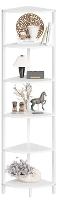 Image de Étagère d'angle à 6 niveaux, idéale pour un rangement élégant, couleur blanche