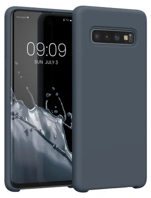 Produktbild von kwmobile Handyhülle für Samsung Galaxy S10 Hülle - Case Silikon - Kabelloses Laden - Schutzhülle Cover in Dunkler Schiefer