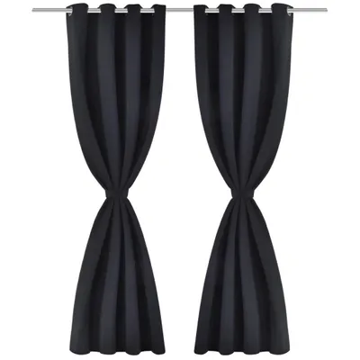 Immagine prodotto di vidaXL Tende oscuranti con anelli metallici 135 x 245 cm nero oscurante