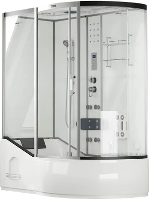 Produktbild von HOME DELUXE - Duschtempel ALL IN 4in1 - Weiß, 170 x 90 x 220 cm Links - inkl. Dampffunktion, Regendusche und Fußmassage I Dampfsauna, Duschtempel Whirlpool Fertigdusche