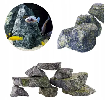 Produktbild von Aquarium Deko Steine Green Rock 5 kg Gruen pH-neutral