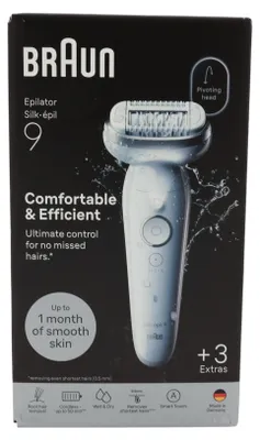 Obrázek produktu pro Braun Silk-épil 9 Silk·épil 9 9-030, Bílá, 40 pinzeta/pinzety, MicroGrip, 100 - 240 V, 50/60 Hz, Zabudovaná baterie