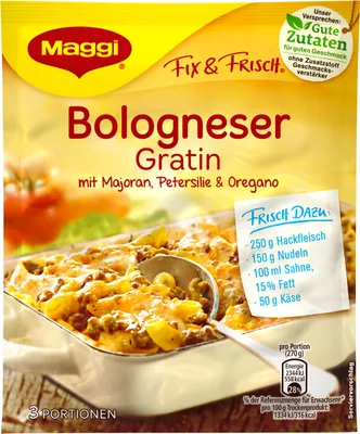 Produktbild von Maggi Fix für Bologneser Gratin fein würzig für leckere Aufläufe 35g