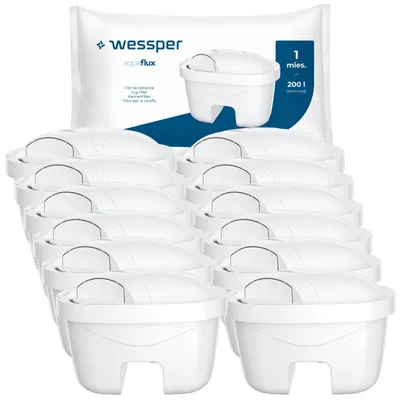 Obrázok produktu pre Wessper 12x vodné filtračné vložky AquaFlux – kompatibilné s Laica Bi-Flux, Brita Maxtra+, Dafi Unimax