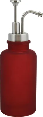 Produktbild von Spirella Seifenspender Yoko" | mit Edelstahlpumpe | Desinfektionsspender | Glas | 300ml | Langliebig und Robust | Rot
