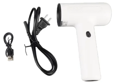 Image de Sèche-peinture rechargeable, moteur sans balais de 500W, portable, sans fil. Souffleur d'air pour aquarelle, idéal pour les étudiants en art et les fournitures d'art. Couleur : blanc