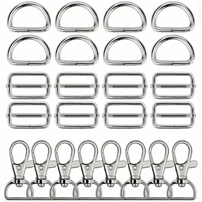 Nähzubehör-Set, 24-tlg., Karabinerhaken, D-Ringe, 25 mm