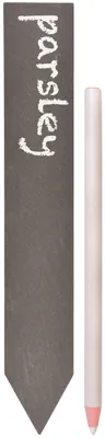 Produktbild von Ideales 6er Set Pflanzschilder aus Schiefer mit weißem wasserfestem Wachsstift