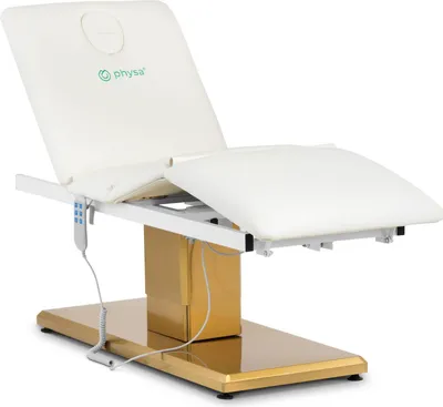 Produktbild von Expondo physa Elektrische Kosmetikliege - 3 Motoren - 300 W - 190 x 65 x 60 - 73 cm - 200 kg - weiß/golden