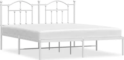 Obrázek produktu pro vidaXL Postel s čelem kovová bílá 160x200 cm
