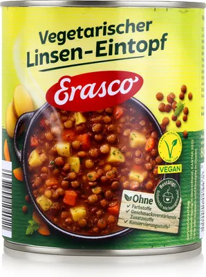 Produktbild von Erasco vegetarische Eintöpfe: Linseneintopf 800g