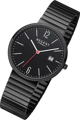 Produktbild von Regent Herren Uhr Analog BA-579 Edelstahl Armbanduhr schwarz Quarzwerk URBA579
