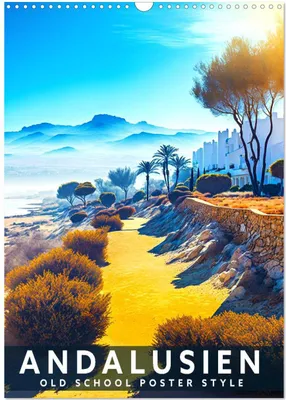 Produktbild von Andalusien - Old School Poster Style (Wandkalender 2026 DIN A3 hoch), CALVENDO Monatskalender
