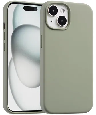 Imagen del producto de Funda de silicona lí­quida con MagSafe para Apple iPhone 15 - Cooper Green