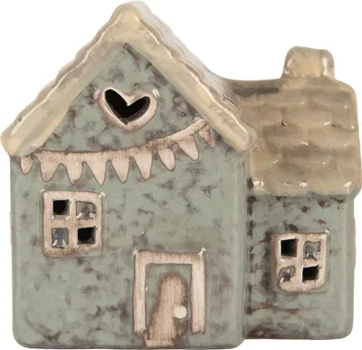 Immagine prodotto di Clayre & Eef Casa decorativa a LED 8x6x8 cm in Vetroceramica verde