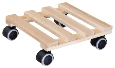 Obrázek produktu pro Podstavec pod květináč pojízdný dřevěný Wagner 25 x 25 x 7,9 cm max. nosnost 100 kg buk