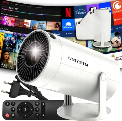 Produktbild von Android Projektor Tv Wifi 4K Tragbar Mit Bluetooth Und Drehbarer Lautsprecher