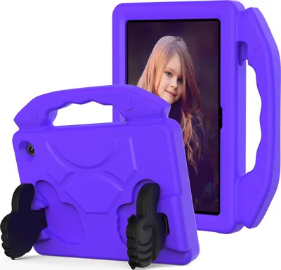 Produktbild von Kinder Schutzhülle für Amazon Fire HD 7" 2022, Leicht EVA-Schaum mit Griff Ständer Hülle Lila