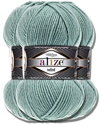 Imagen del producto de Alize 3x 100g Superlana Midi, hilo de lana, color sólido, ideal para tejer a crochet o a dos agujas (463)
