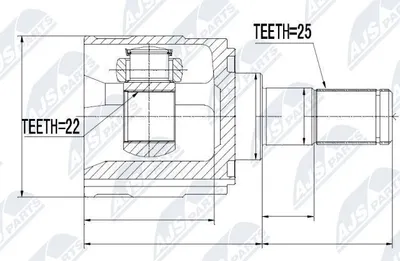 Produktbild von NTY Gelenksatz Antriebswelle Vorne Getriebeseitig für HYUNDAI i30 (FD) NPW-KA-318
