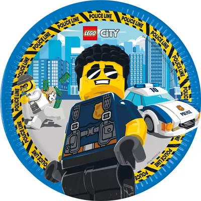 Image de Assiette en carton Lego City 23cmØ/8 pcsNouveau
