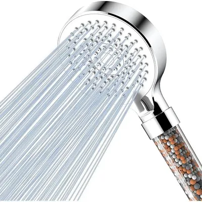 Produktbild von Duschkopf mit Filter, 5 Strahlarten Hochdruck Handbrause Filter | Duschkopf Wassersparend mit 3 Schichten Filtration Mineralstein, Duschkopf Filter fš¹r hartes Wasser, Entfernt Chlor & Kalk