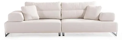 Immagine prodotto di Divano in tessuto bianco Designer Soggiorno Divani imbottiti a quattro posti