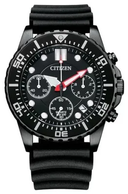 Zdjęcie produktu dla Model Citizen z automatycznym mechanizmem, czarną tarczą i gumowym paskiem, 43 mm