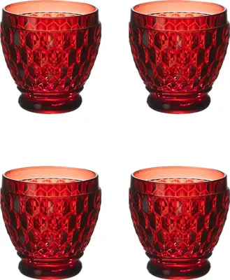 Produktbild von Villeroy & Boch Boston Coloured 4er Set Shotglas 80 ml rot Kristallglas