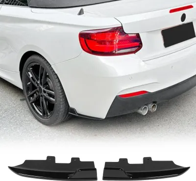 Produktbild von Hinten Seitenstoßstange Spoiler Lippe Splitter Body Kits Canard Diffusor für 2er F22 F23 M Sport 2015 bis 2019, glänzendes Schwarz