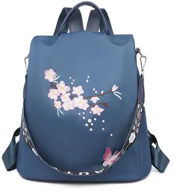 Immagine prodotto di Zaino da donna impermeabile blu, borsa antifurto, borsa a tracolla per la scuola, i viaggi, il lavoro e la spesa