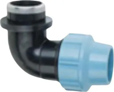 Zdjęcie produktu dla Kątownik zaciskowy AGAflex PE-PE 25 mm x GW3/4" 90° 49152502