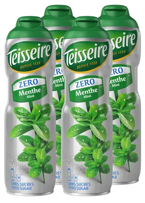 Produktbild von Teisseire Sirup Zero Grüne Minze 600ml für Cocktails (4er Pack)