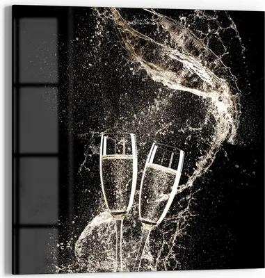 Produktbild von DEQORI Glasbild Echtglas 50x50 cm 'Perlenspiel im Glas' Wandbild Bild modern Deko