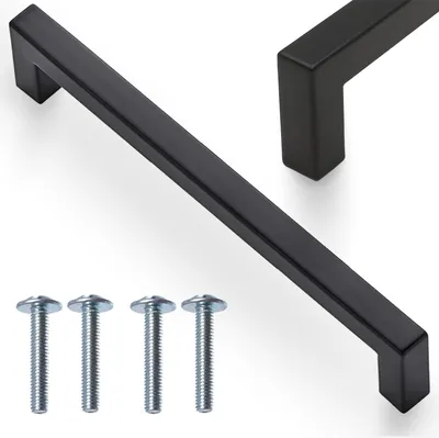 Obrázok produktu pre Klasická nábytková úchytka pre skrinky zásuvky matná čierna jaxon 168 mm