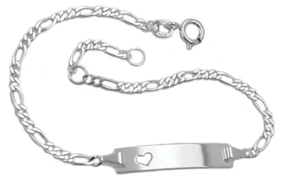 Produktbild von Schildband mit Herz Armband aus 925 Silber 18,5cm Armschmuck Damen