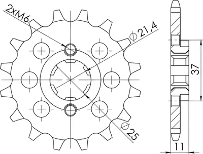 Produktbild von Ritzel Supersprox 520 - 15Z CST-307:15|grobverzahnt 21,4/25,0