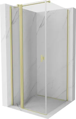 Image de Mexen Mist T cabine de douche à porte battante 95 x 95 cm, transparent, or brossé - 8A4T-095-095-55-00