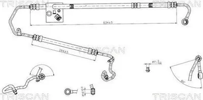 Produktbild von TRISCAN 8516 23011 Servoleitung passend für MERCEDES-BENZ E-Klasse Limousine (W211) von Hydraulikpumpe nach Lenkgetriebe
