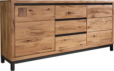 Image de MASSIVMOEBEL24 | Buffet 175x45 Chêne sauvage huilé Bois naturel VILLANDERS #109