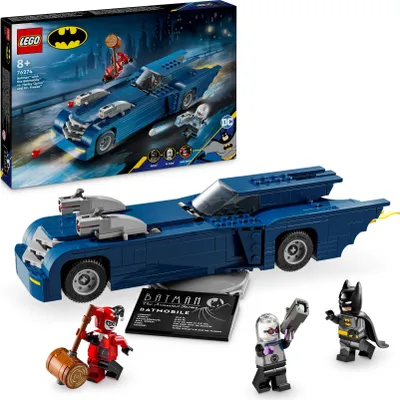 Produktbild von LEGO DC Batman: Batman im Batmobil vs. Harley Quinn und Mr. Freeze, Spielzeug-Auto aus der Zeichentrickserie für Kinder, Geschenk für Jungen und Mädchen ab 8 Jahren 76274