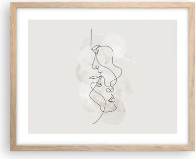 Produktbild von Gerahmtes Poster - Rahmen in heller Eiche - Einzeilig Mann Frau - 50x40 cm - Wand Bild - Wanddeko - Wandbilder - Kunstposter - Wandposter - Bilderrahmen - Bilder - Kunstdruck - P2NAA50x40-4629