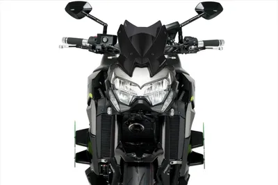 Productafbeelding van PUIG kuipruit voor sportieve motoren, transparant/donker, goedgekeurd (ABE) voor Kawasaki