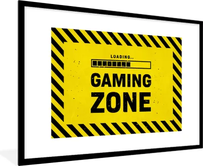 Produktbild von MuchoWow® Gerahmtes Poster Spiele - Zitate - Controller - Spielzone - Spiel 90x60 cm - Poster mit Schwarzem Bilderrahmen Wandposter Rahmen Foto Bilder - Wanddekoration - Fotos