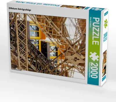 Produktbild von CALVENDO Puzzle Eiffelturm Schrägaufzüge 2000 Teile Puzzle hoch | 2000 Teile Lege-Größe 90x67cm Foto-Puzzle für glückliche Stunden