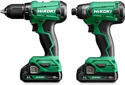 Two cordless power tools, a drill and an impact driver, are shown side-by-side against a white background.