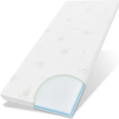 Produktbild von ELONEO Viskoelastischer Matratzen-Topper 80 x 200 cm, MemoryFoam Komfort Matratzenauflage, Viscoauflage, Wendefunktion mit 2 Härtegraden, inkl. Aloe Vera Bezug