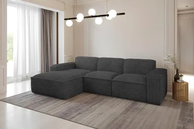 Obrázek produktu pro Kaiser Möbel Rohová sedací souprava, Pohovka ve tvaru L, Pohovka ve tvaru L Siena L látka Velo Graphite levá